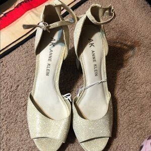 Anne Klein Glittery Gold Heels